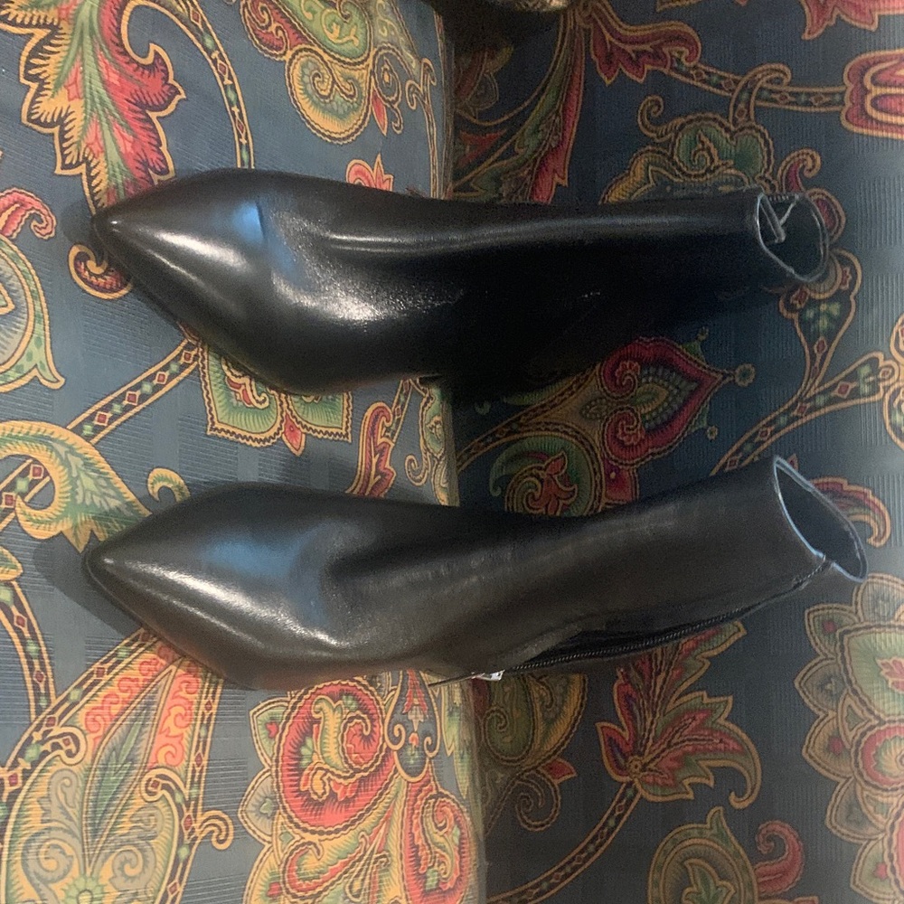 Marc Fisher Glossy Black Ankle Boots